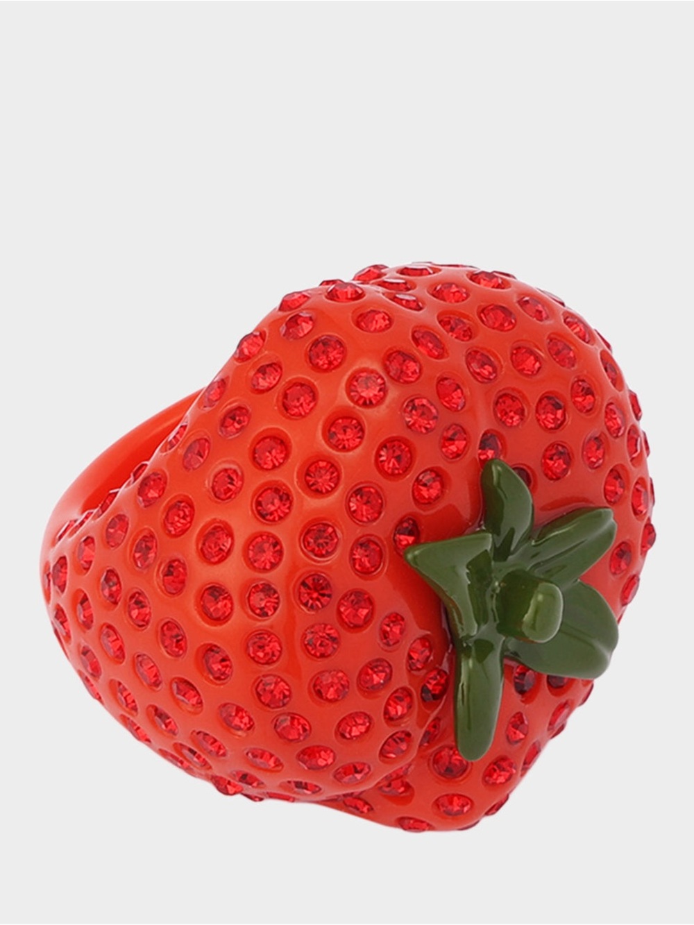 BETSEY JOHNSON Viral Vibrant red playful sparkly tomato 🍅 cocktail ring Sz 7.5 - Picture 2 of 6
